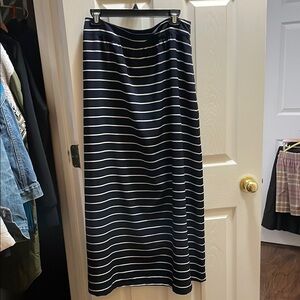 LIMITED Navy and White Maxi A-line Skirt